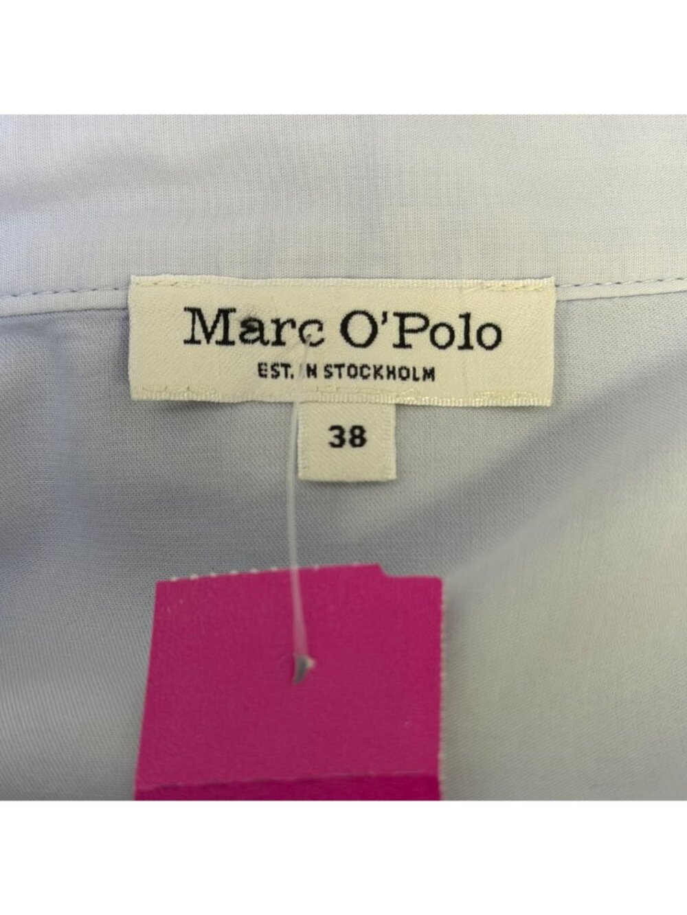 Marc O'Polo Light Blue Mandarin Collar Long-Sleeve Blouse Size 38/M - Picture 6 of 7
